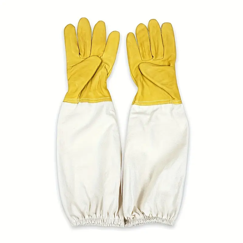 Guantes para apicultor amarillo y blanco - Image 2