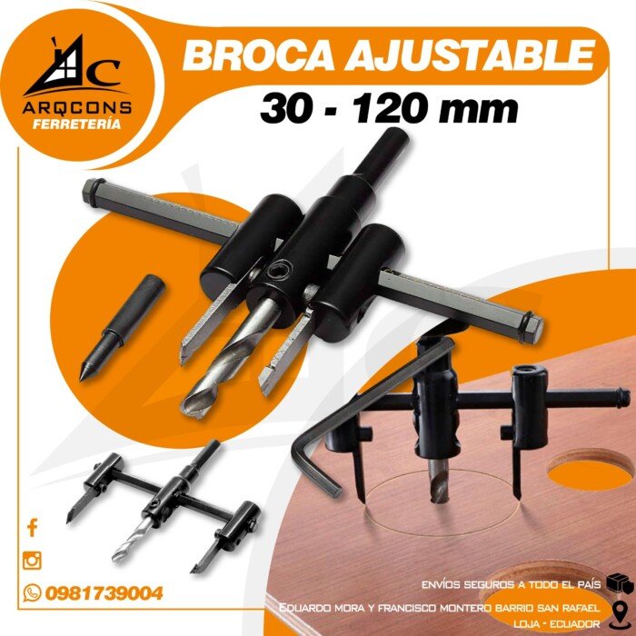 broca ajustable 30 - 120 mm