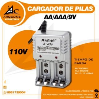 Cargador de pilas AA/AAA/9V