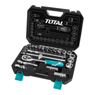 JUEGO DE DADOS DE 1/2" CON RACHET 25 Pcz TOTAL