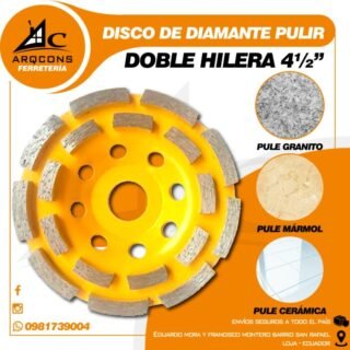DISCO DE DIAMANTE PARA PULIR DOBLE HILERA 4½"