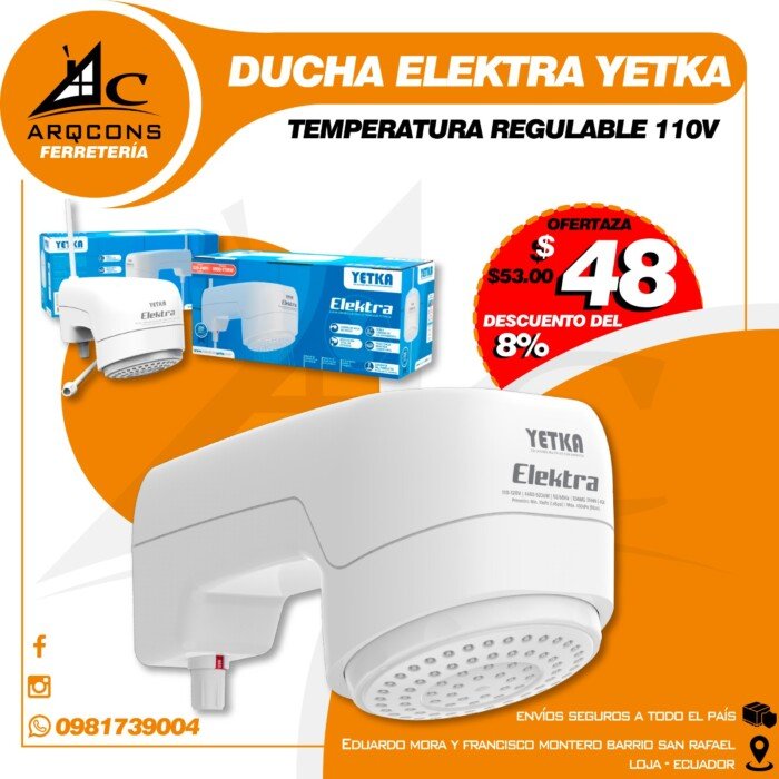 DUCHA ELEKTRA YETKA TEMPERATURA REGULABLE 110V - Image 2