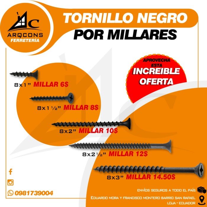 Tornillos Para Madera Por Millares