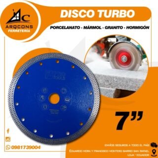 DISCO TURBO 7" PARA PORCELANATO - MARMOL - GRANITO - HORMIGON